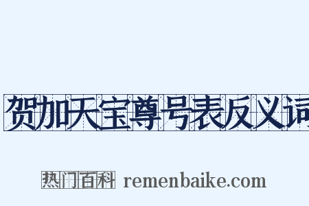 贺加天宝尊号表反义词是什么意思的图片